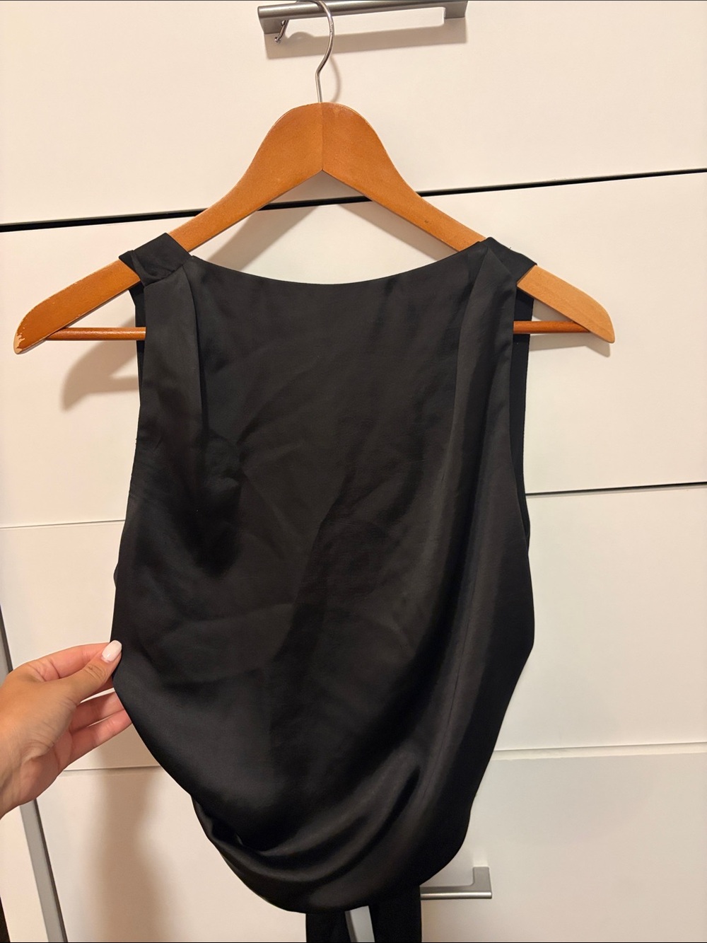 Zara Backless Silk Black Top